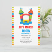 Uitnodiging van de Bounce House Birthday Party (Staand voorkant)