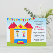 Uitnodiging van de Bounce House Birthday Party (Staand voorkant)