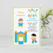 Uitnodiging van de Bounce House Birthday Party (Staand voorkant)