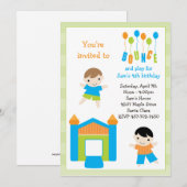 Uitnodiging van de Bounce House Birthday Party (Voorkant / Achterkant)