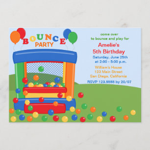 Uitnodiging van de Bounce House Birthday Party