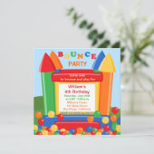 Uitnodiging van de Bounce House Birthday Party (Staand voorkant)