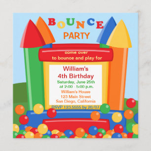 Uitnodiging van de Bounce House Birthday Party