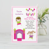 Uitnodiging van de Bounce House Birthday Party (Staand voorkant)