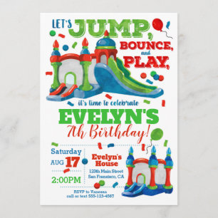 Uitnodiging van de Bounce House Birthday Party