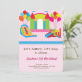 Uitnodiging van de Bounce House Birthday Party (Staand voorkant)