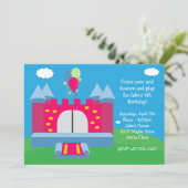 Uitnodiging van de Bounce House Birthday Party (Staand voorkant)