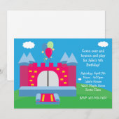 Uitnodiging van de Bounce House Birthday Party (Voorkant / Achterkant)