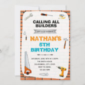 Uitnodiging van de bouwgereedschapspartij (Voorkant)