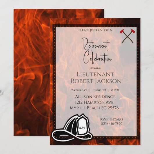 Uitnodiging van de brandweerpartij (Voorkant / Achterkant)