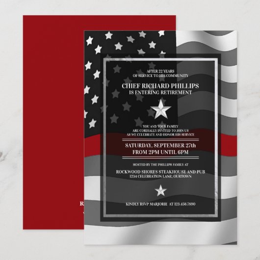 Uitnodiging van de brandweerpartij (Voorkant / Achterkant)