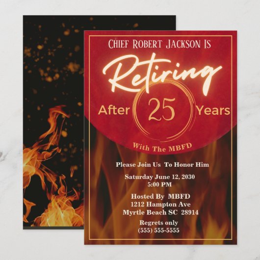 Uitnodiging van de brandweerpartij (Voorkant / Achterkant)