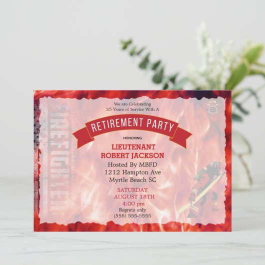 Uitnodiging van de brandweerpartij (Staand voorkant)