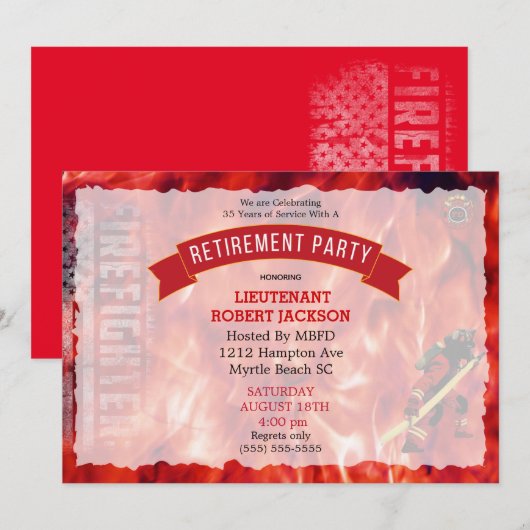 Uitnodiging van de brandweerpartij (Voorkant / Achterkant)