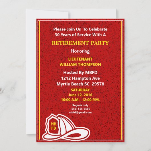 Uitnodiging van de brandweerpartij (Voorkant)