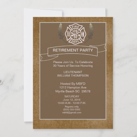 Uitnodiging van de brandweerpartij (Voorkant)