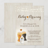 Uitnodiging van de Brewing Couple om Baby shower t (Voorkant / Achterkant)