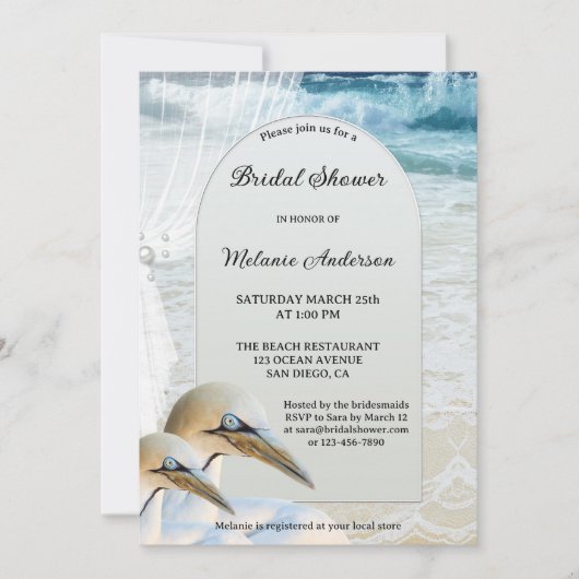 Uitnodiging van de Bridal van de Beach van Gannets (Voorkant)