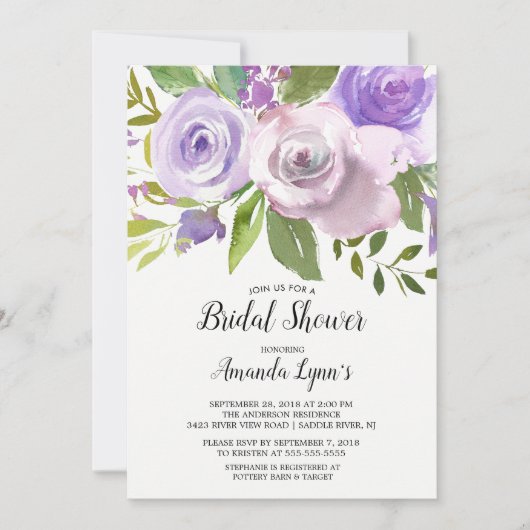 Uitnodiging van de Bridal van de Flowers van de La (Voorkant)