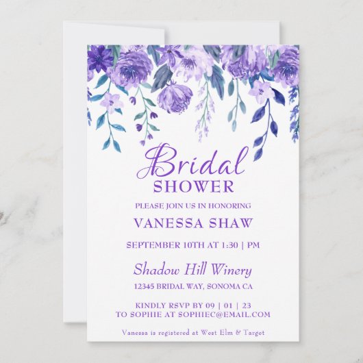 Uitnodiging van de Bridal van de Lovely Flowers (Voorkant)