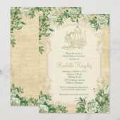  uitnodiging van de Bridal van de Tea Partij (Voorkant / Achterkant)