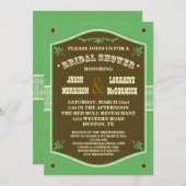 Uitnodiging van de Bridal van de westerne Couple (Voorkant / Achterkant)