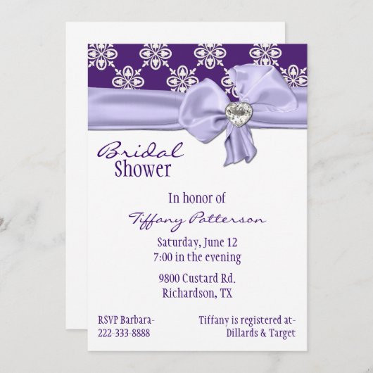 uitnodiging van de Bridal van het Bow van de Lave (Voorkant / Achterkant)