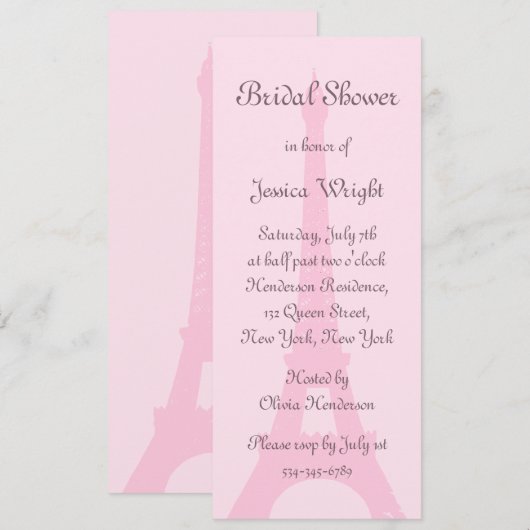 uitnodiging van de Bridal van Parijs (Voorkant / Achterkant)