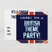 Uitnodiging van de British Theme Party (Square) (Voorkant / Achterkant)