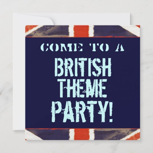 Uitnodiging van de British Theme Party (Square) (Voorkant)