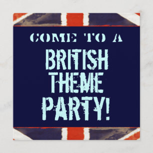 Uitnodiging van de British Theme Party (Square)