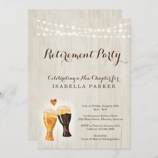 Uitnodiging van de brouwerijpartij | Rustic Beer (Voorkant / Achterkant)