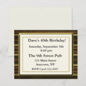 Uitnodiging van de Brown Masculine Party (Voorkant / Achterkant)