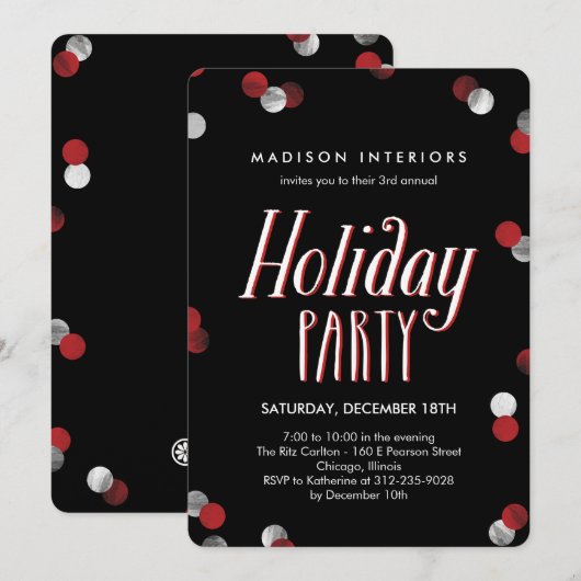 Uitnodiging van de Bubble Corporate Holiday Party (Voorkant / Achterkant)