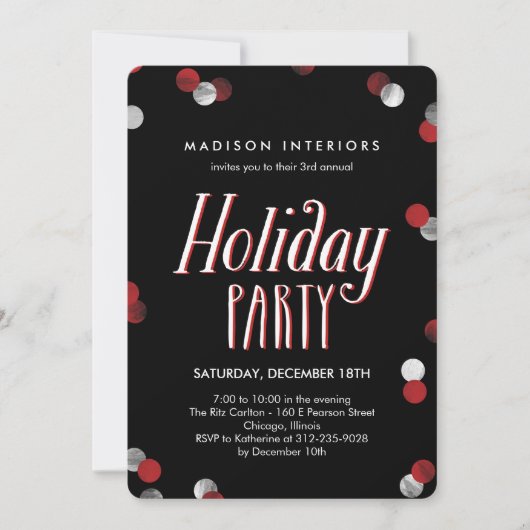 Uitnodiging van de Bubble Corporate Holiday Party (Voorkant)