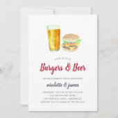 Uitnodiging van de Burgers & Beer Engagement Party (Voorkant)