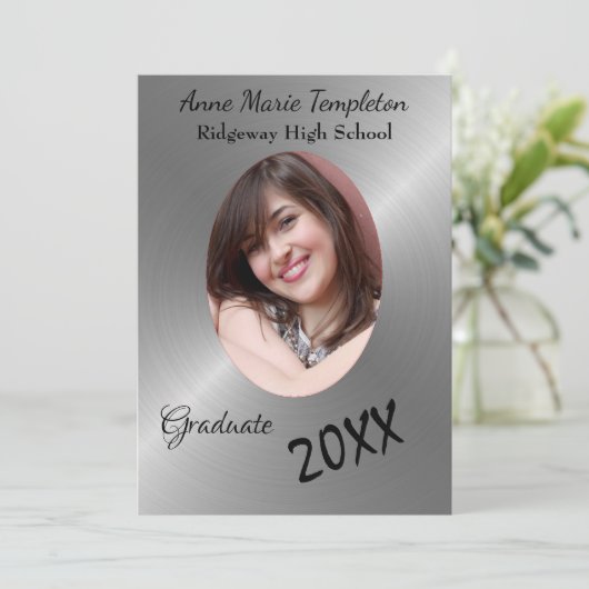 Uitnodiging van de Burnyed Silver Photo Graduparty (Staand voorkant)