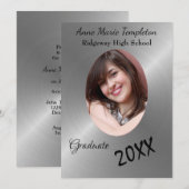 Uitnodiging van de Burnyed Silver Photo Graduparty (Voorkant / Achterkant)