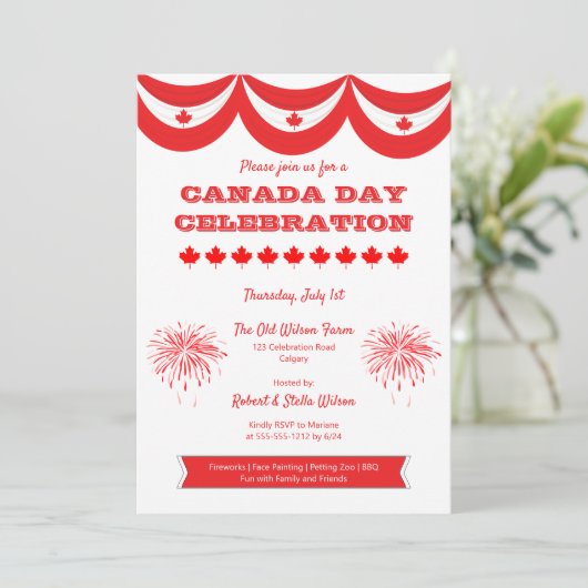 Uitnodiging van de Canada Day Celebration Holiday  (Staand voorkant)