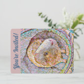 uitnodiging van de Cavia Birthday Party (Staand voorkant)