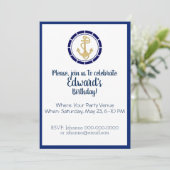 Uitnodiging van de Central Golden Anchor Birthday (Staand voorkant)