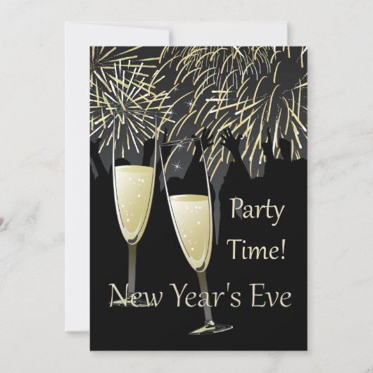 Uitnodiging van de Champagne-partij in het nieuwja (Voorkant)