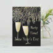 Uitnodiging van de Champagne-partij in het nieuwja (Staand voorkant)