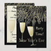 Uitnodiging van de Champagne-partij in het nieuwja (Voorkant / Achterkant)