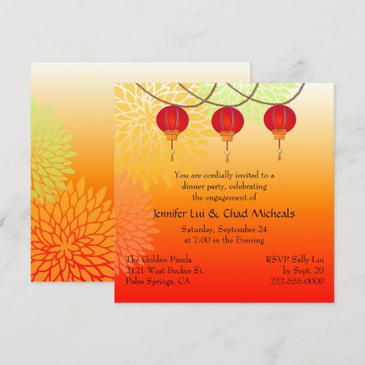 Uitnodiging van de Chinese partij met de overeenko (Voorkant / Achterkant)