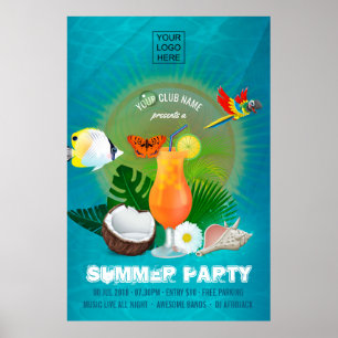 Uitnodiging van de Club/Corporate Summer Cocktail Poster