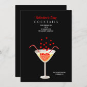 Uitnodiging van de Cocktails-partij van valentijns (Voorkant / Achterkant)