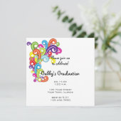 Uitnodiging van de Colorful Graduation Party (Staand voorkant)