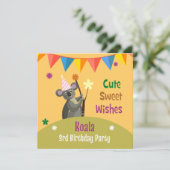 uitnodiging van de Colorful Koala Birthday Party (Staand voorkant)