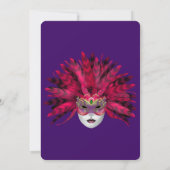 uitnodiging van de Colorful Masquerade Quinceañera (Achterkant)